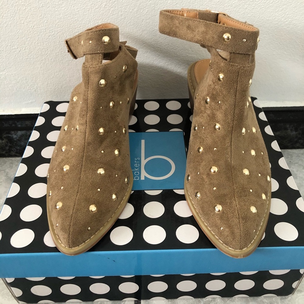 blinged suede ankle booties